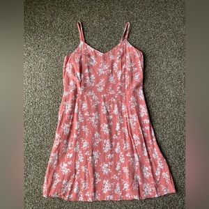 Maurices Strap Dress Light Pink/Peach Floral w/Pockets Size Large